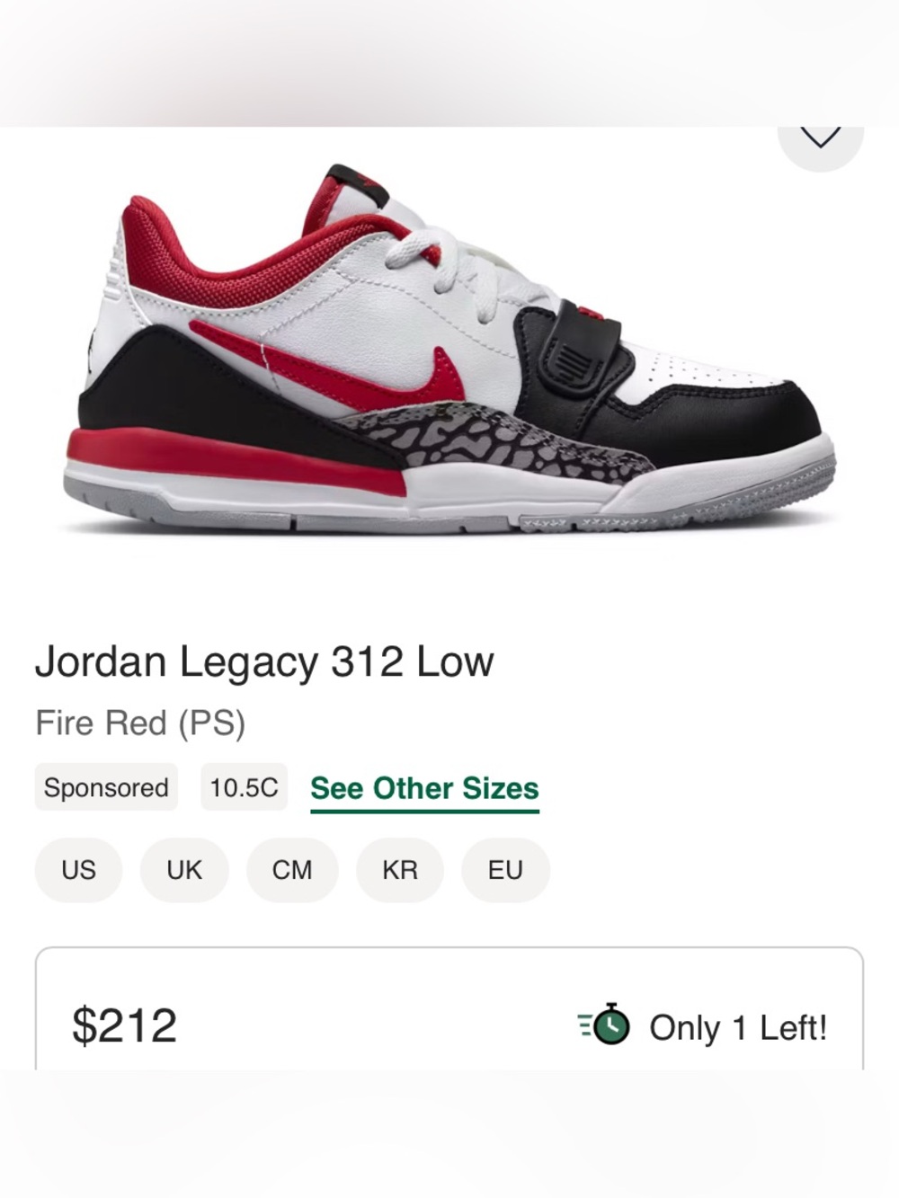Air Jordan legacy 312 low ps sneakers in white/varsity red/Navy